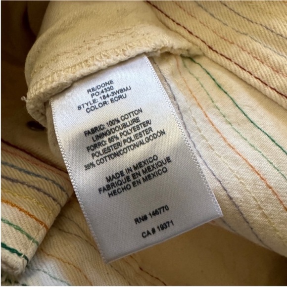 Re/Done White Blanca Ecru Rainbow Jeans - Picture 10 of 10